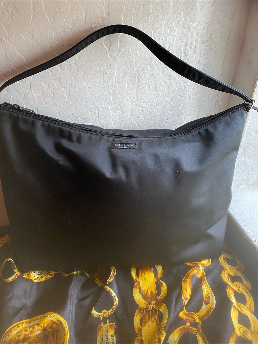 kate spade Black Nylon Hobo Shoulder Bag